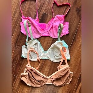 Aerie Mesh Bra Full coverage-Intimates Set - Pink, Cream, and Tan